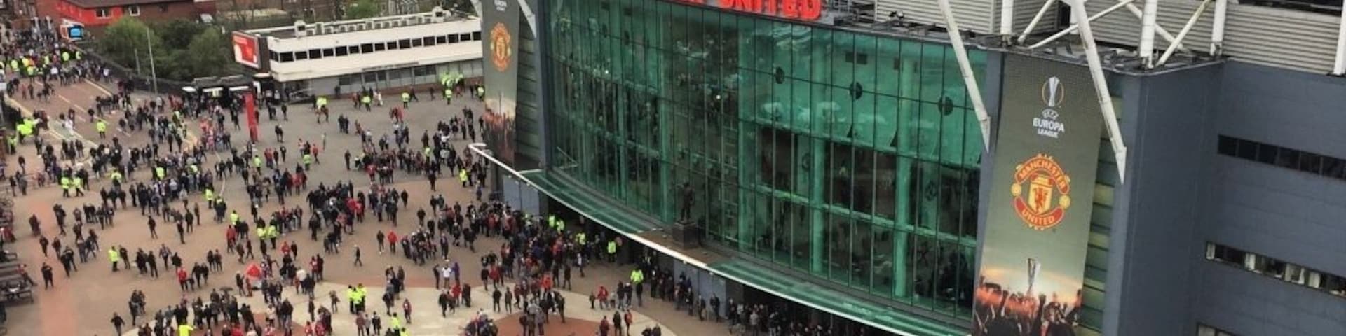 Old Trafford, Manchester. View from Hotel Football