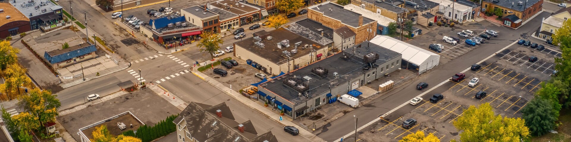 Aerial View of the Twin Cities Suburb of Excelsior, Minnesota