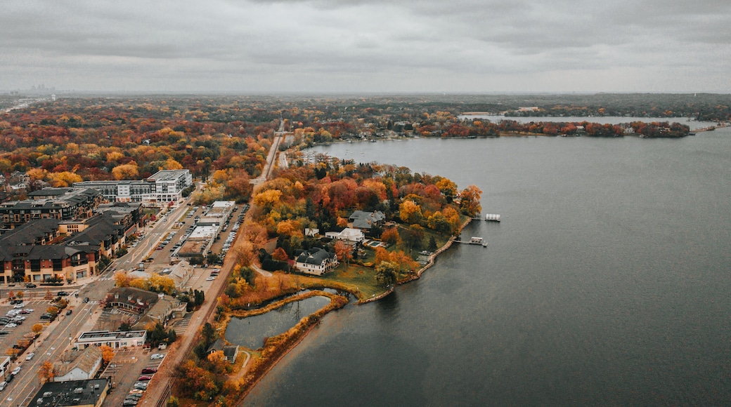 Wayzata Minnesota from Above During Fall