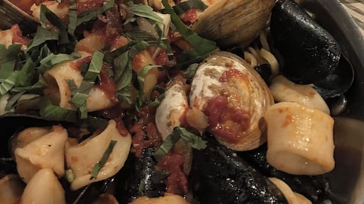 The seafood platter is nothing but awesome. The wine was okay too!