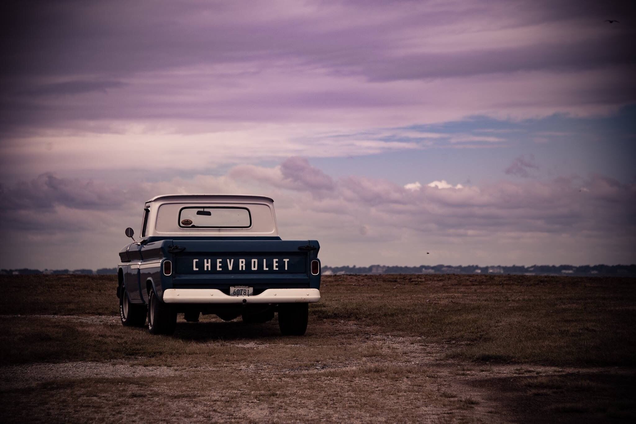 Cool truck hanging out by the sea