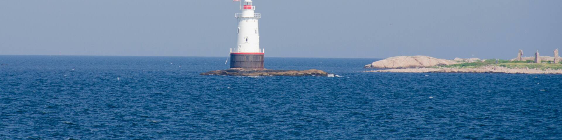 Rhode Island, Little Compton, Sakonnet River. Sakonnet Point Light aka West Island Light.
