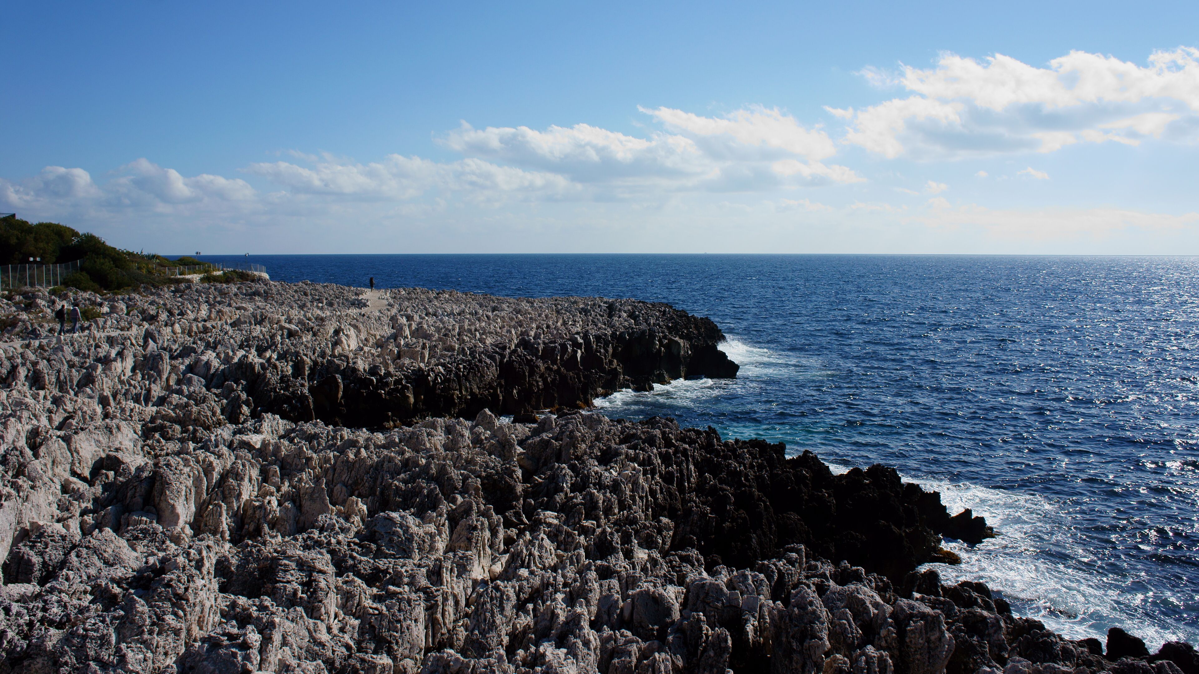 Winter walk along the Cap Ferrat shore line path