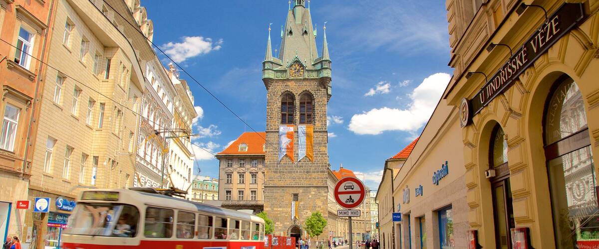 Prague which includes a city and railway items