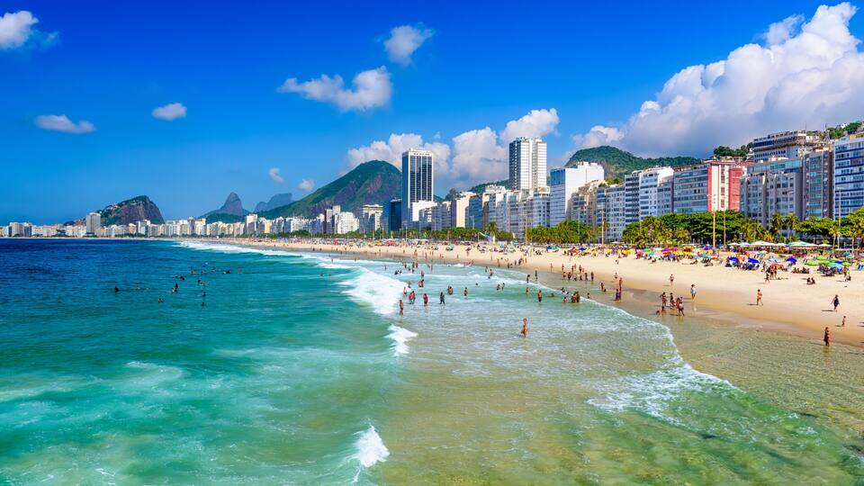 Copacabana beach in Rio de Janeiro, Brazil