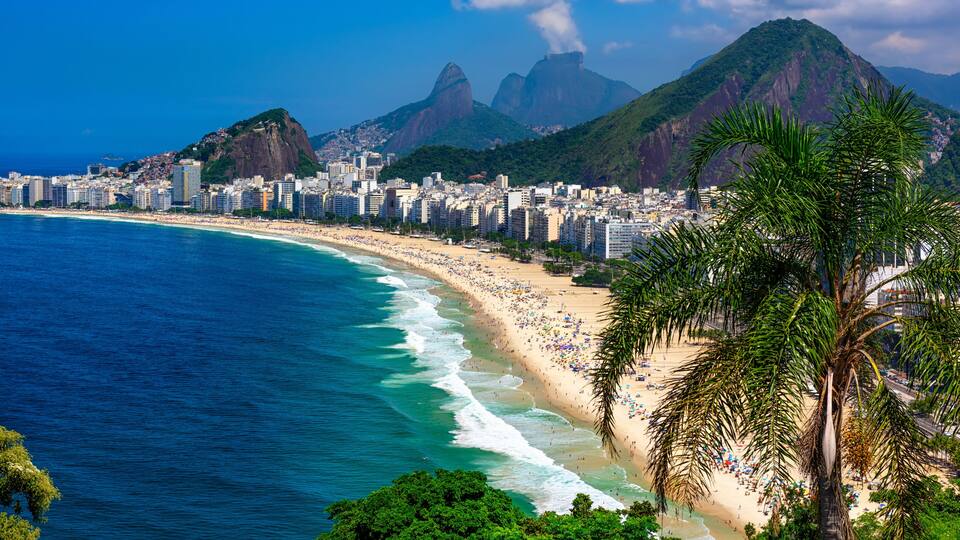 Copacabana beach in Rio de Janeiro, Brazil. Copacabana beach is the most famous beach of Rio de Janeiro, Brazil