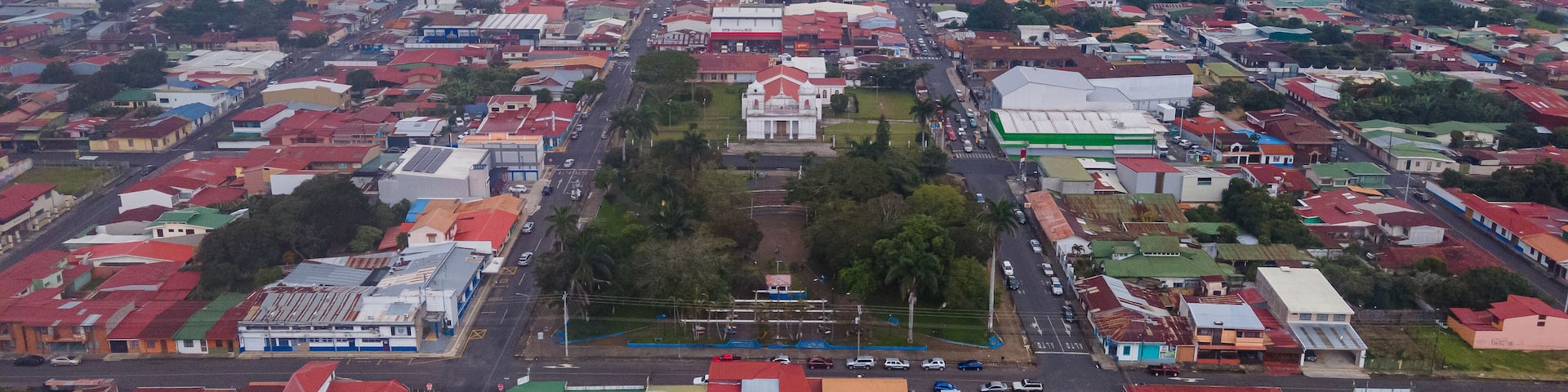 Beautiful aerial view of the Santo Domingo Church in Heredia Costa Rica