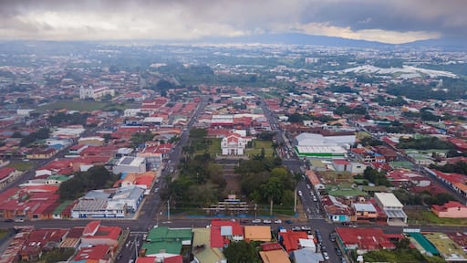 Beautiful aerial view of the Santo Domingo Church in Heredia Costa Rica