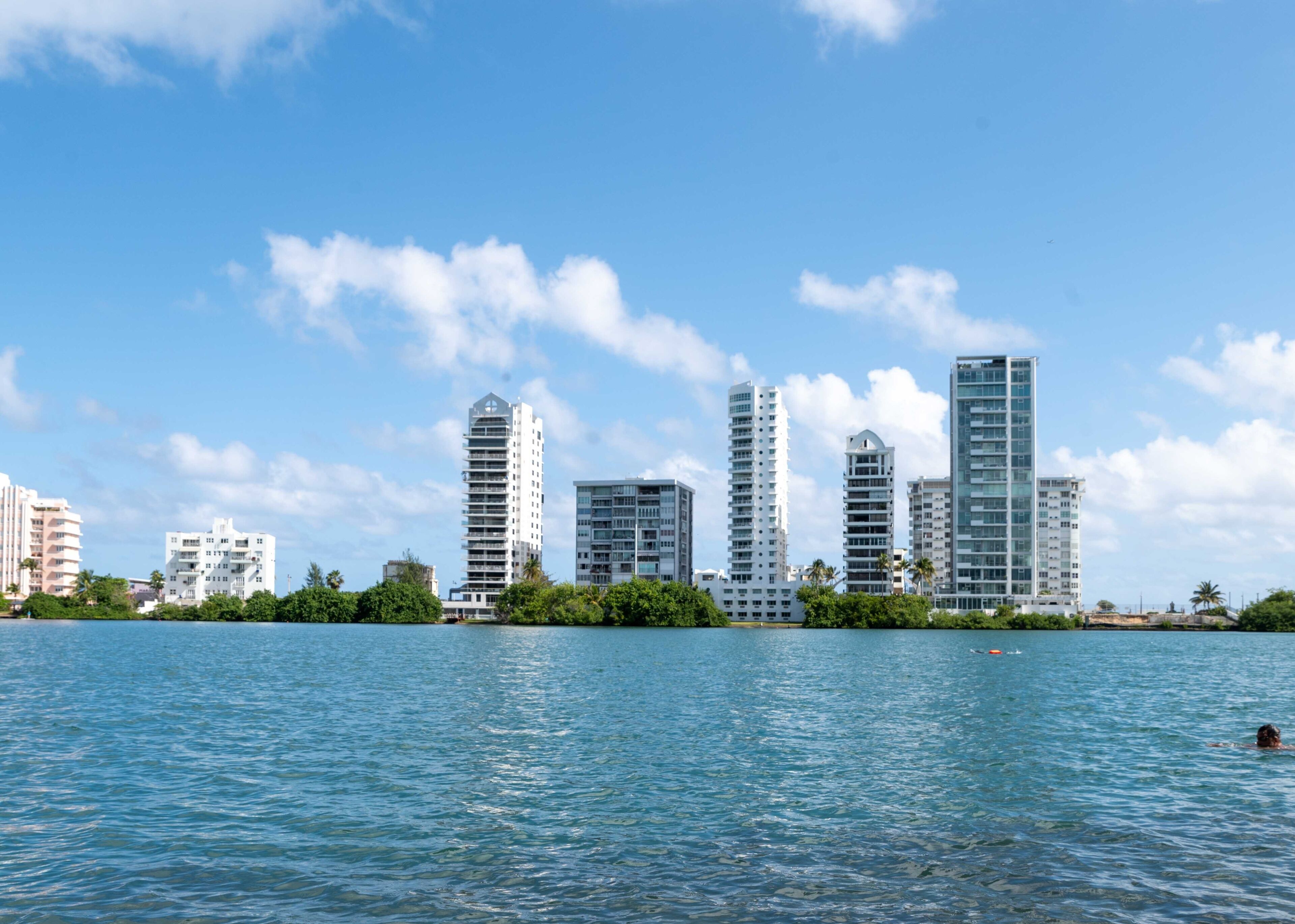 View of Condado Lagoon from Miramar. San Juan, Puerto Rico.