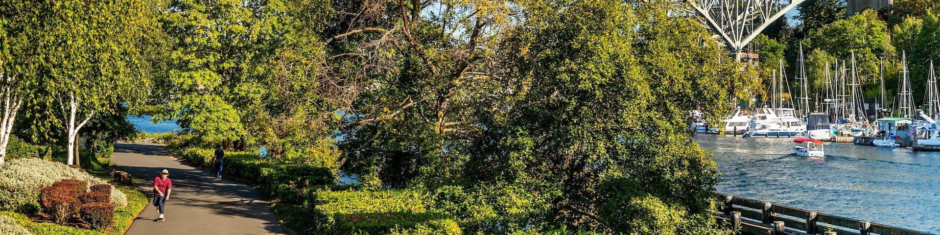 Fremont featuring a river or creek, a park and a bridge