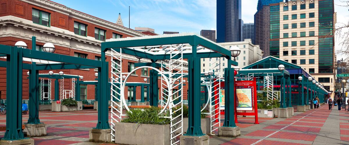 Seattle light rail station in the International District