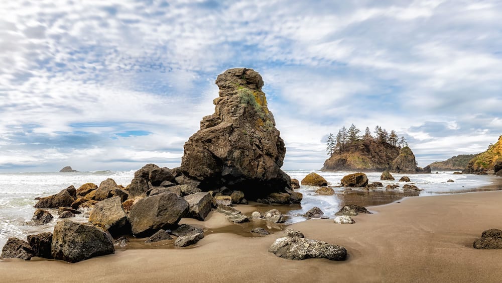 Grandmother Rock Standing Proudly at Trinidad State Beach, California, USA