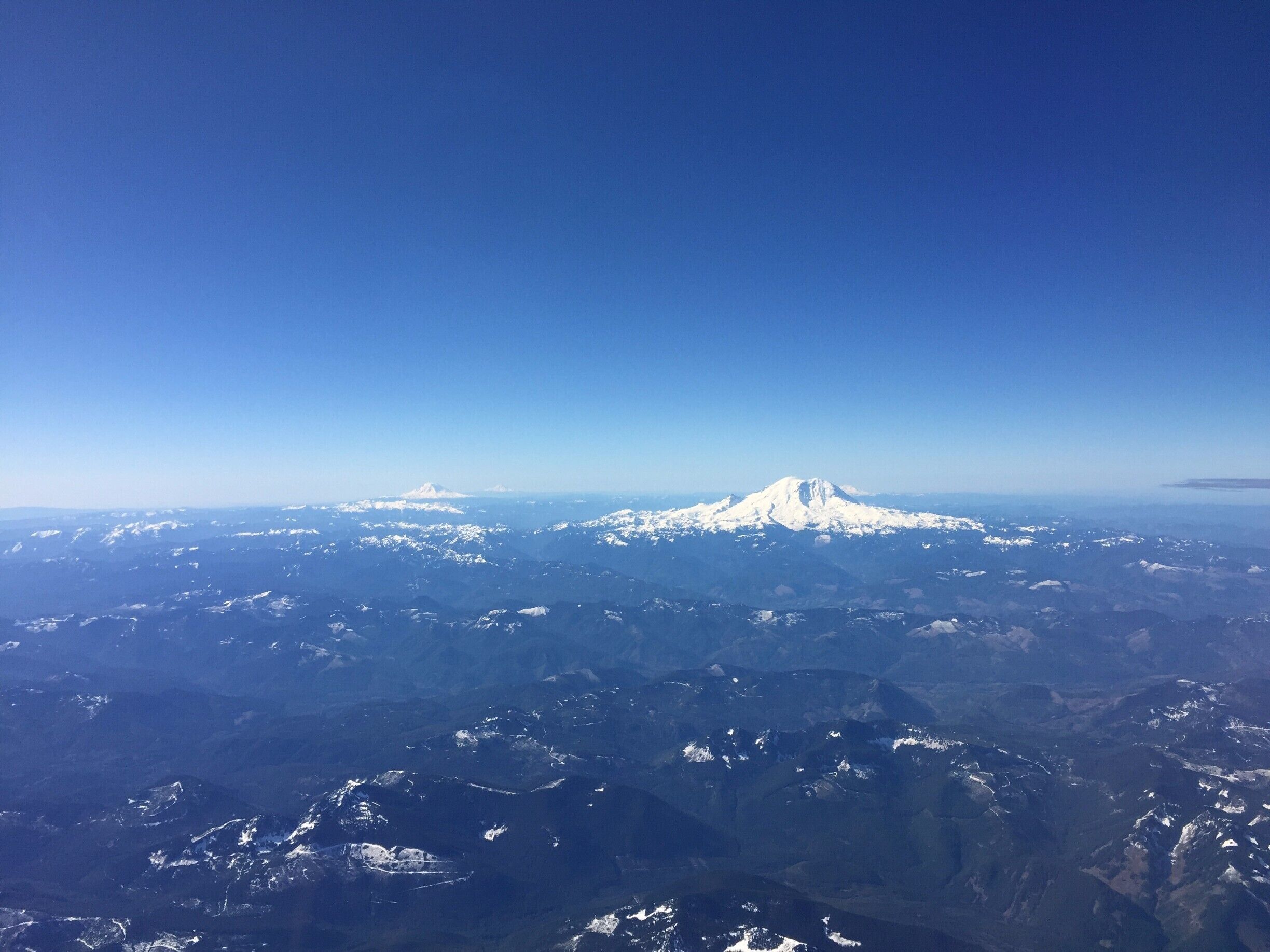 Love flying out of Seattle WA on a clear morning...on this day I got to see the peaks Rainier, St Helens, Adams, and Hood.