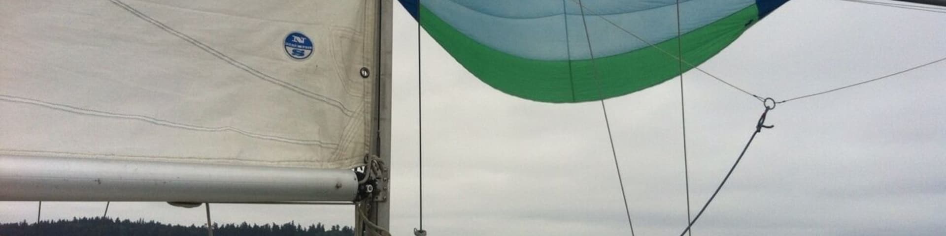 Flying the kite by Blake Island.