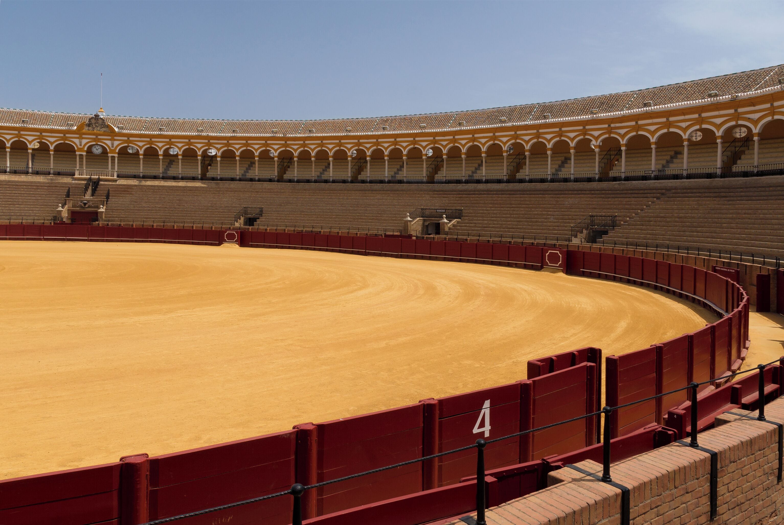 View of the bullring of the Real Maestranza of Seville, Spain.
