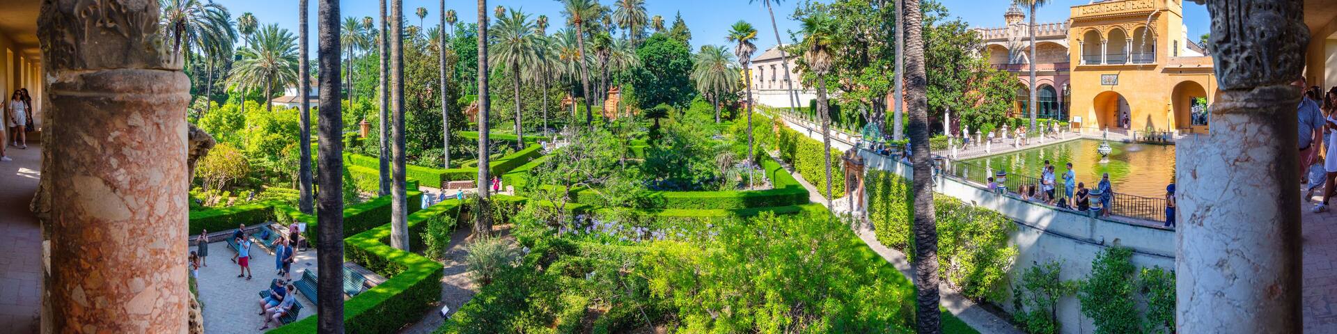Real Alcazar Gardens in Seville. Andalusia, Spain
