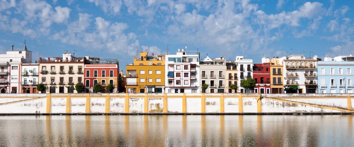 Triana District by the Guadalquivir river in the city of Seville