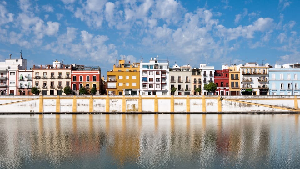 Triana District by the Guadalquivir river in the city of Seville