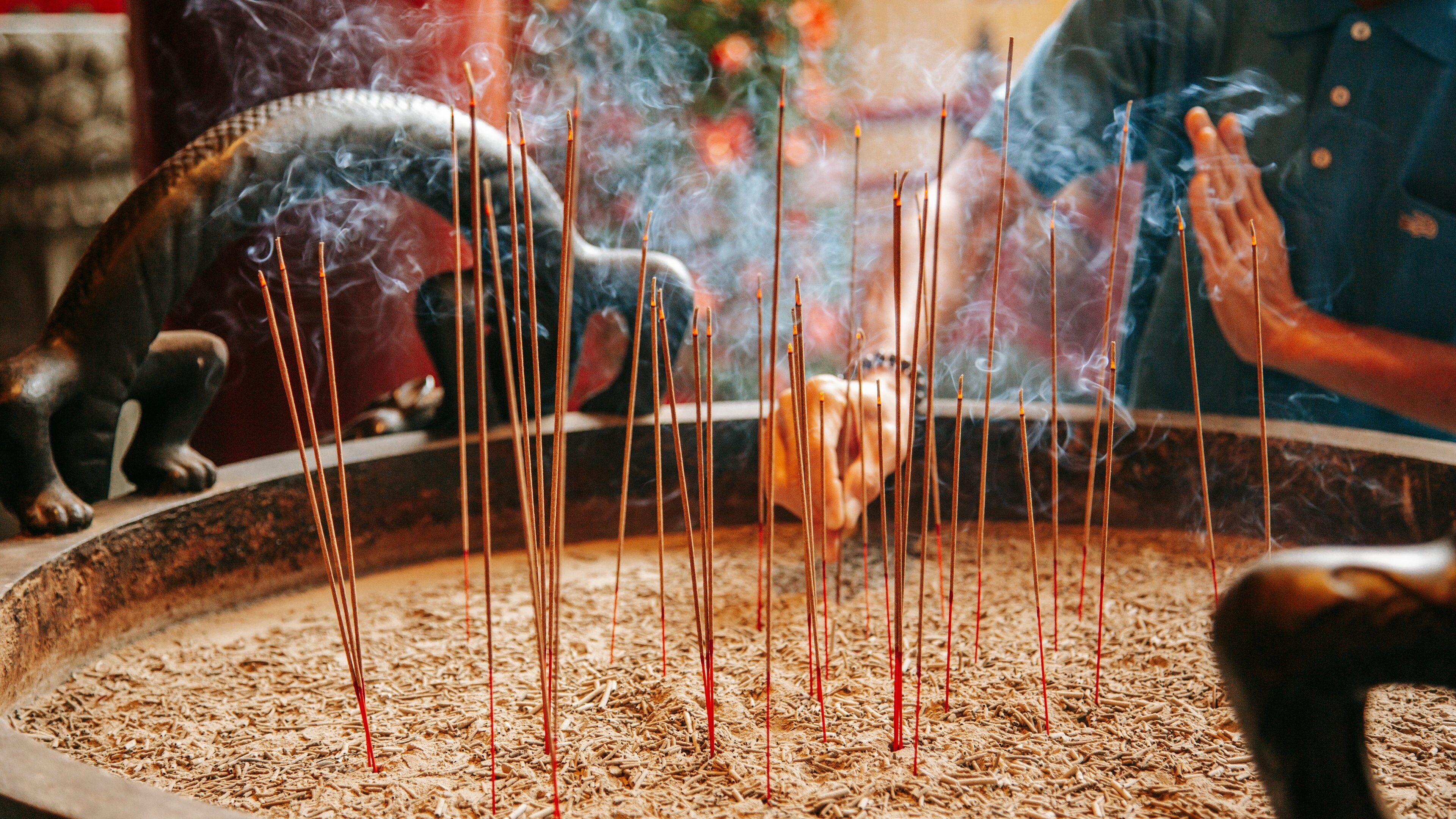 Chinatown which includes a temple or place of worship