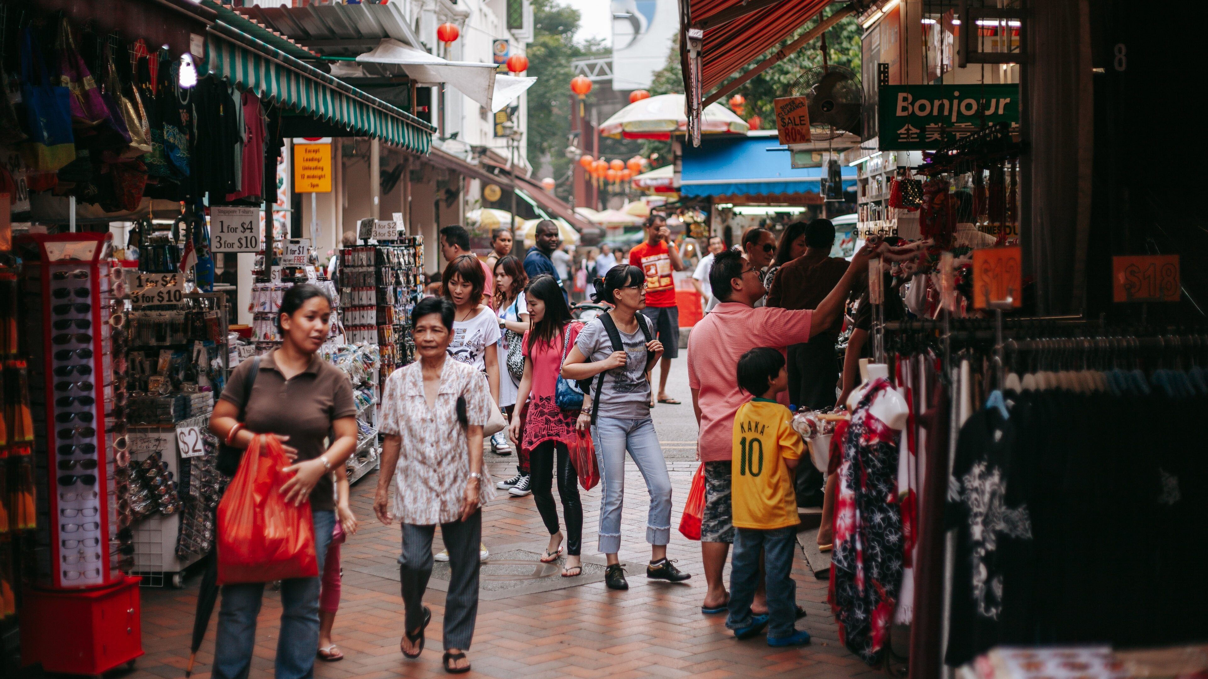 Chinatown which includes street scenes and markets