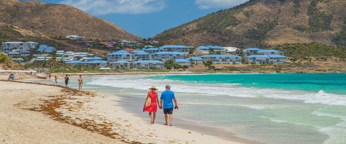 Orient Bay Beach featuring general coastal views, a sandy beach and a coastal town