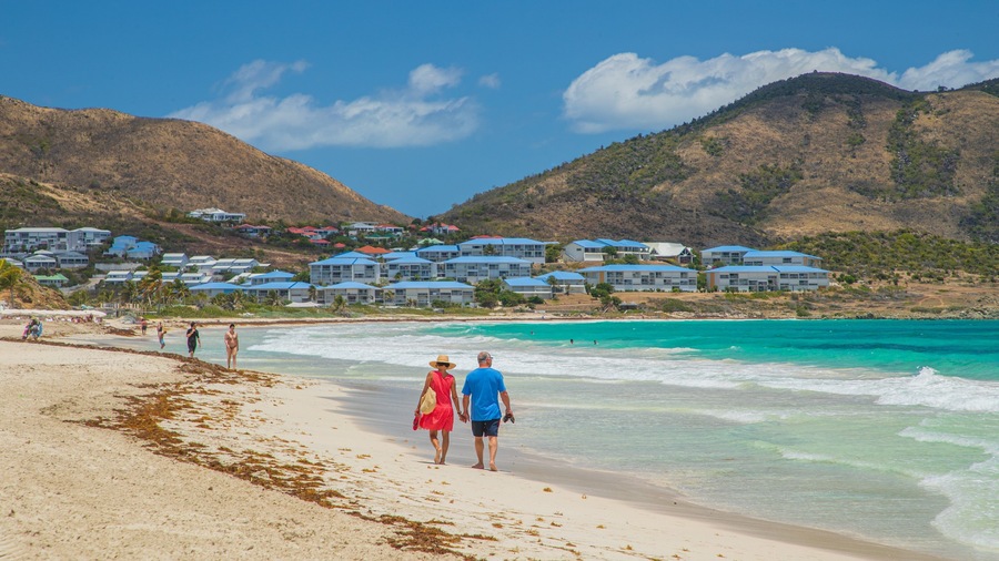 Orient Bay Beach featuring general coastal views, a sandy beach and a coastal town
