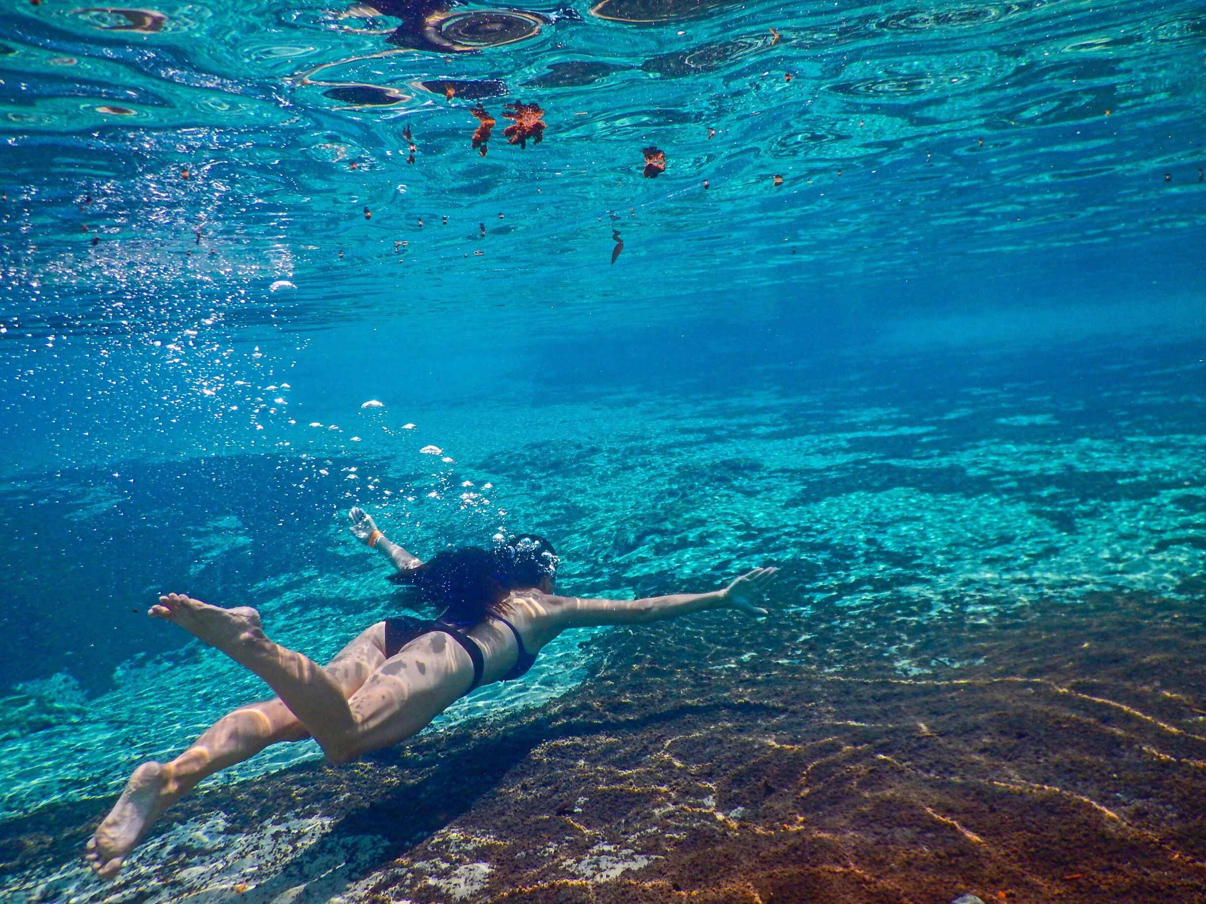 The springs are so clear and such a nice refresher on a hot day, it was definitely a bonus while we RV camped at the county park #florida #swimming #underwater