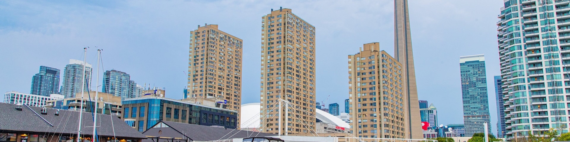 Harbourfront which includes a city and a bay or harbor