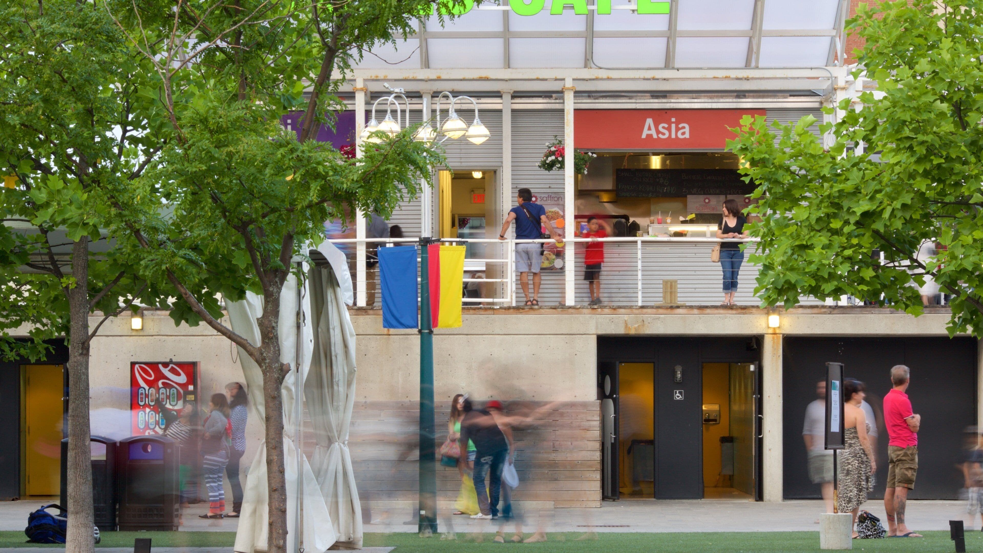 Harbourfront showing a city