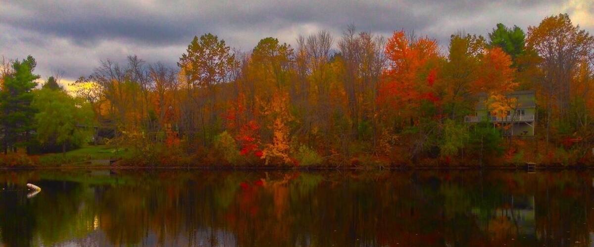 Small out if the way pond, beautiful Berkshires Massachusetts Lake especially in the fall.