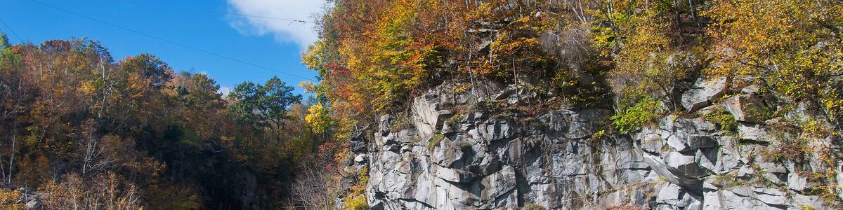 autumn at Becket Quarry in Massachusetts