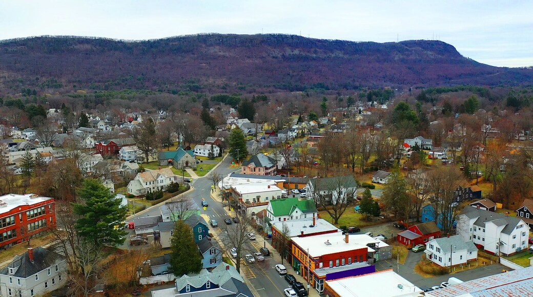 Aerial panorama view of Easthampton, Massachusetts, United States