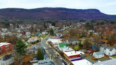 Aerial panorama view of Easthampton, Massachusetts, United States