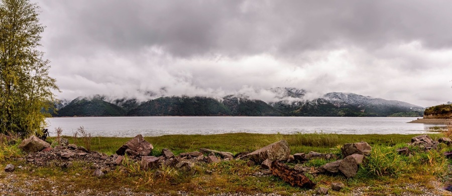I photographed this scene while an winter storm was rolling in at Palisades Lake Idaho.