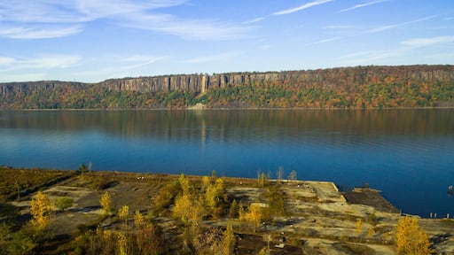 Hudson River Palisades Cliff Aerial view