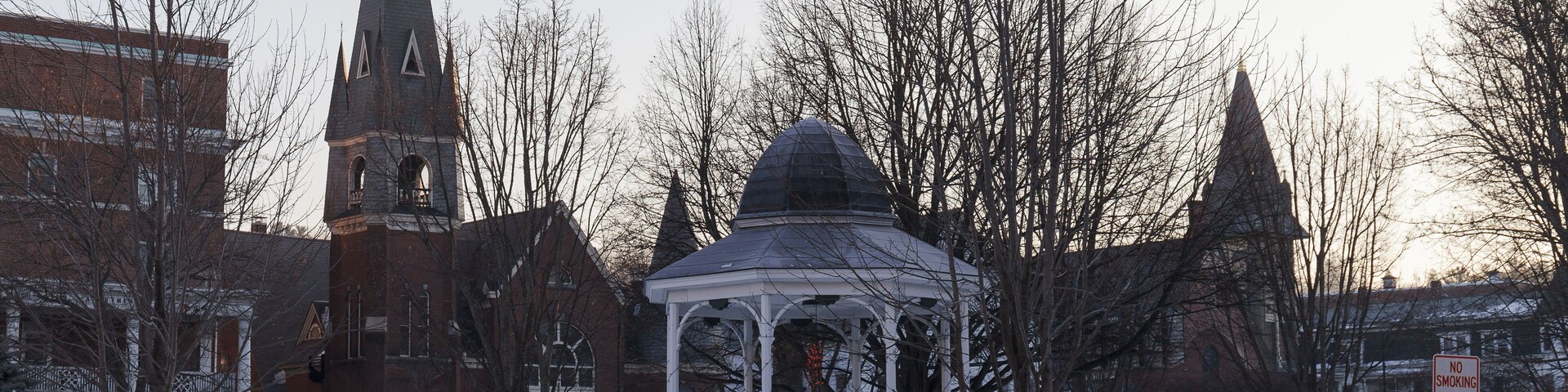 BARRE, VERMONT, USA - FEBRUARY, 21, 2020: Winter time city view