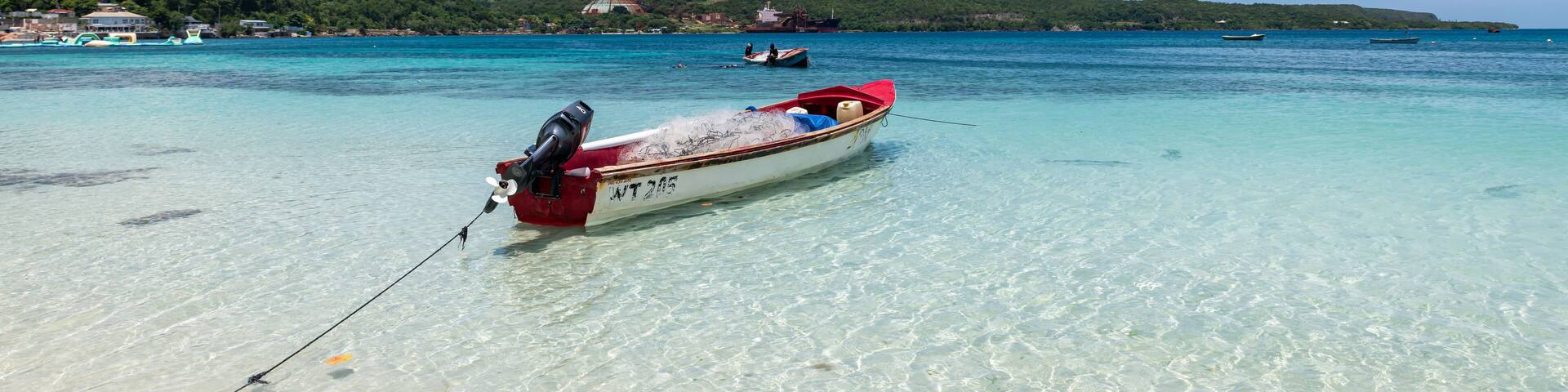 View of Puerto Seco beach in Discovery Bay (Jamaica).