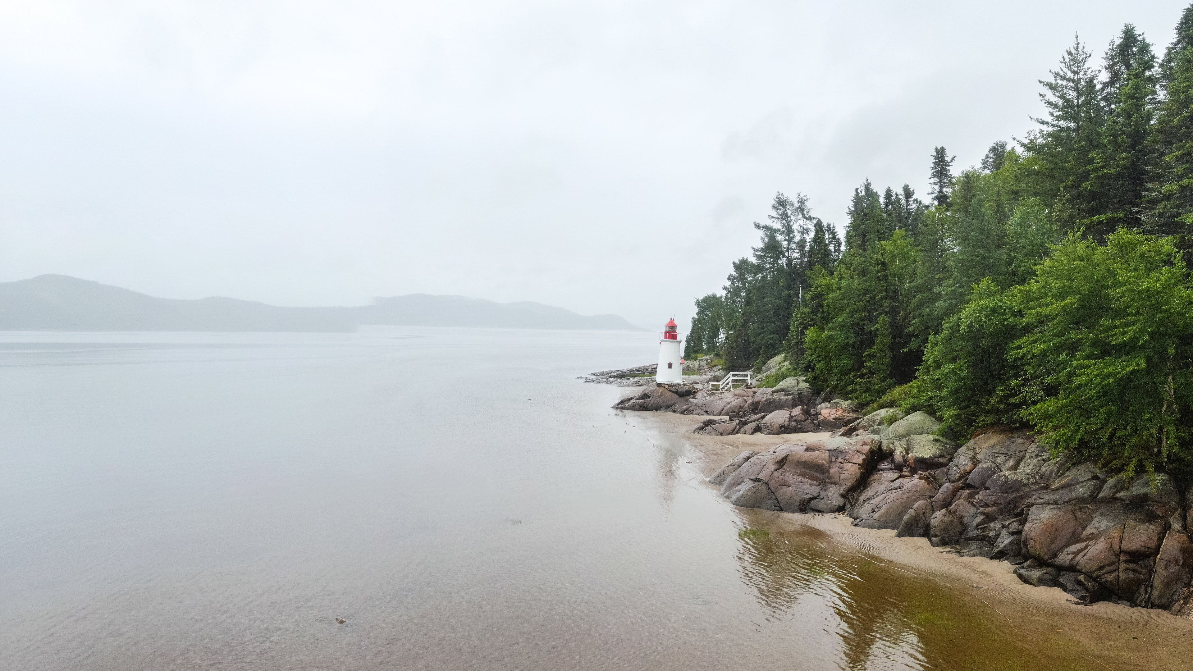 La Baie showing general coastal views and mist or fog