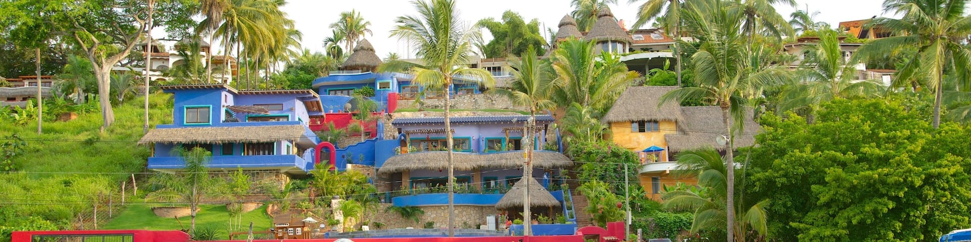 Sayulita featuring boating, a sandy beach and a coastal town