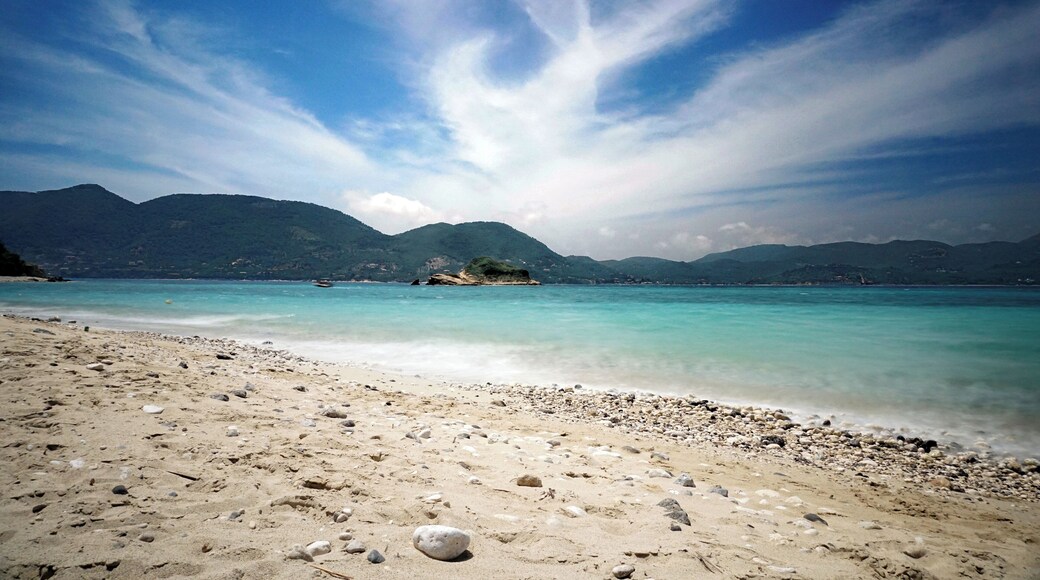 The uninhabited Marathonisi island (also known as the Turtle Island) and its sandy beaches – nesting home for the loggerhead turtle Caretta Caretta #LifeAtExpedia #SeasideDiscoveries