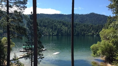 My cool friends deck view of Hayden Lake.