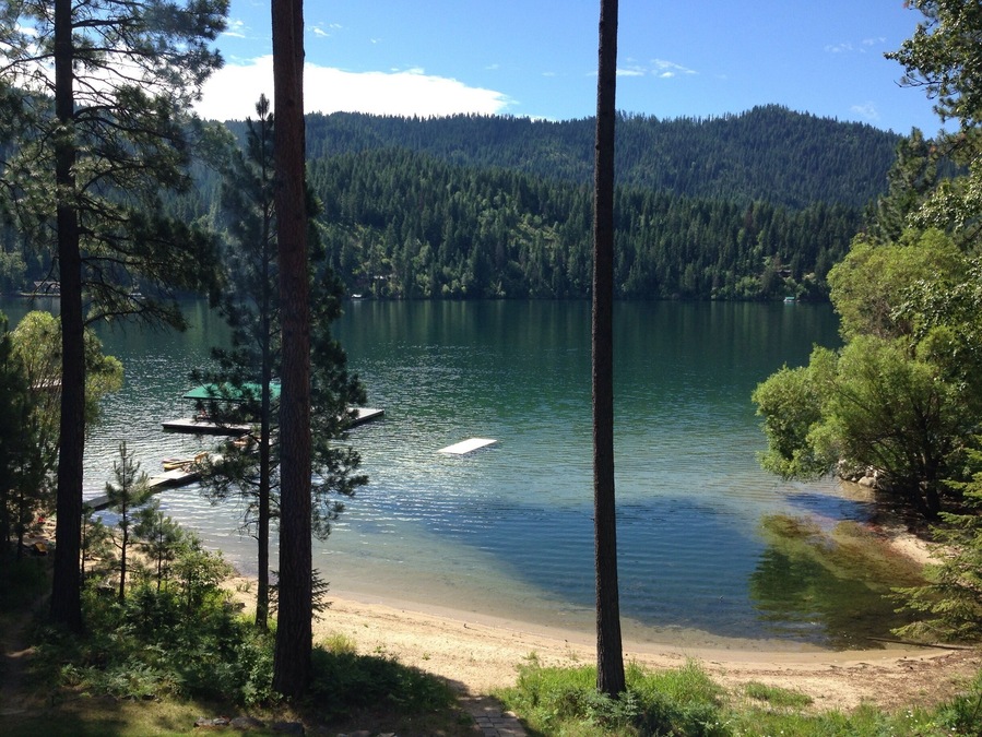 My cool friends deck view of Hayden Lake.