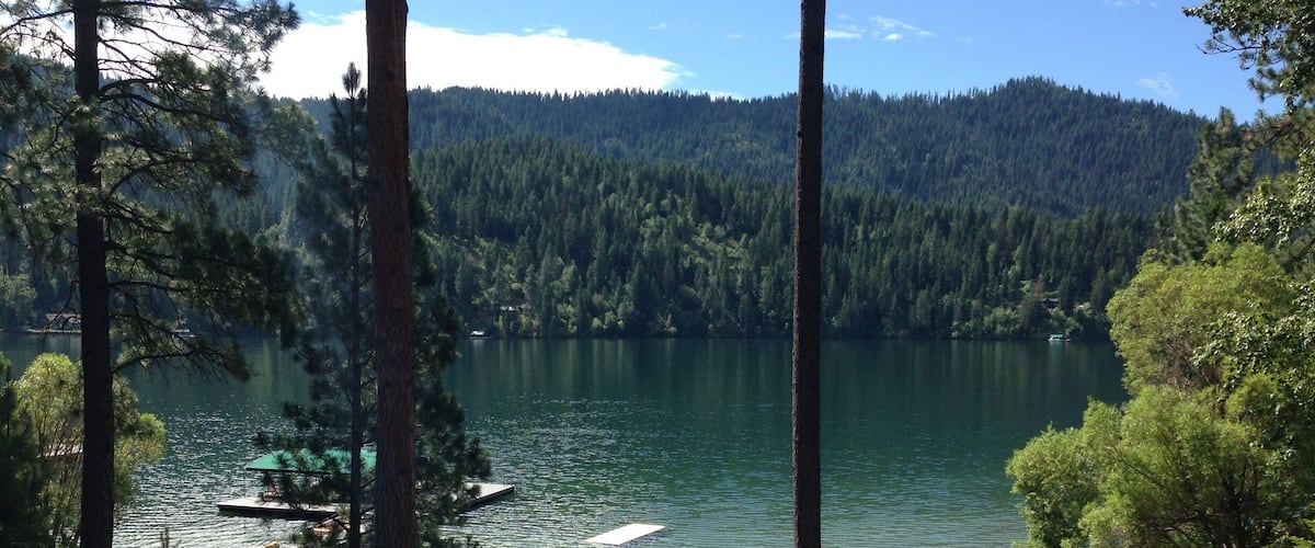 My cool friends deck view of Hayden Lake.