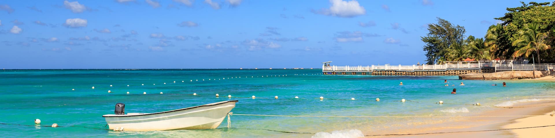 Beach at Doctor's cave in Montego Bay Jamaica