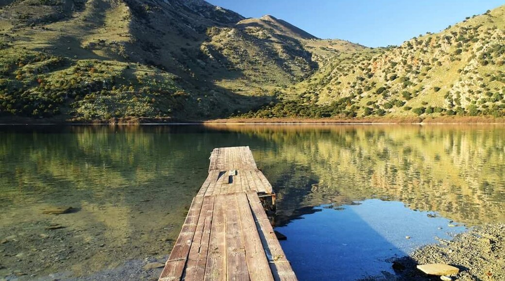 Lake Kournas, the only natural fresh water lake on Crete...