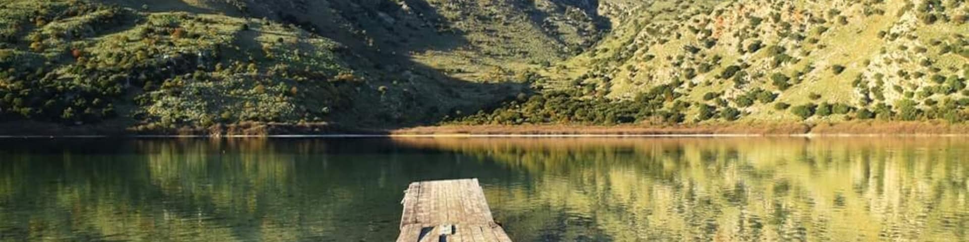 Lake Kournas, the only natural fresh water lake on Crete...