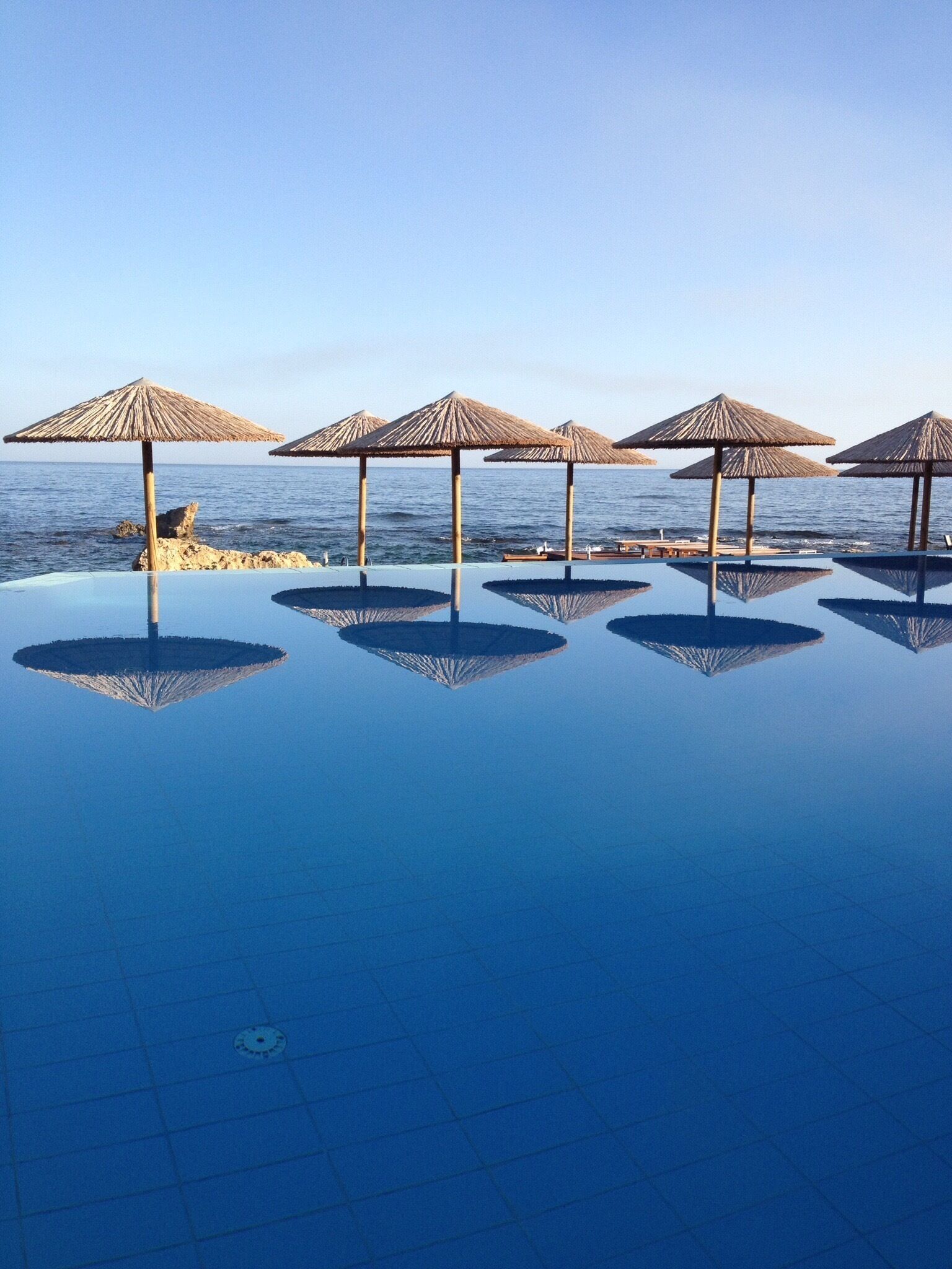 Greece, Chania 
View from swimming pool just in front of the sea. Great! #greece #chania #nature #pointofview 

