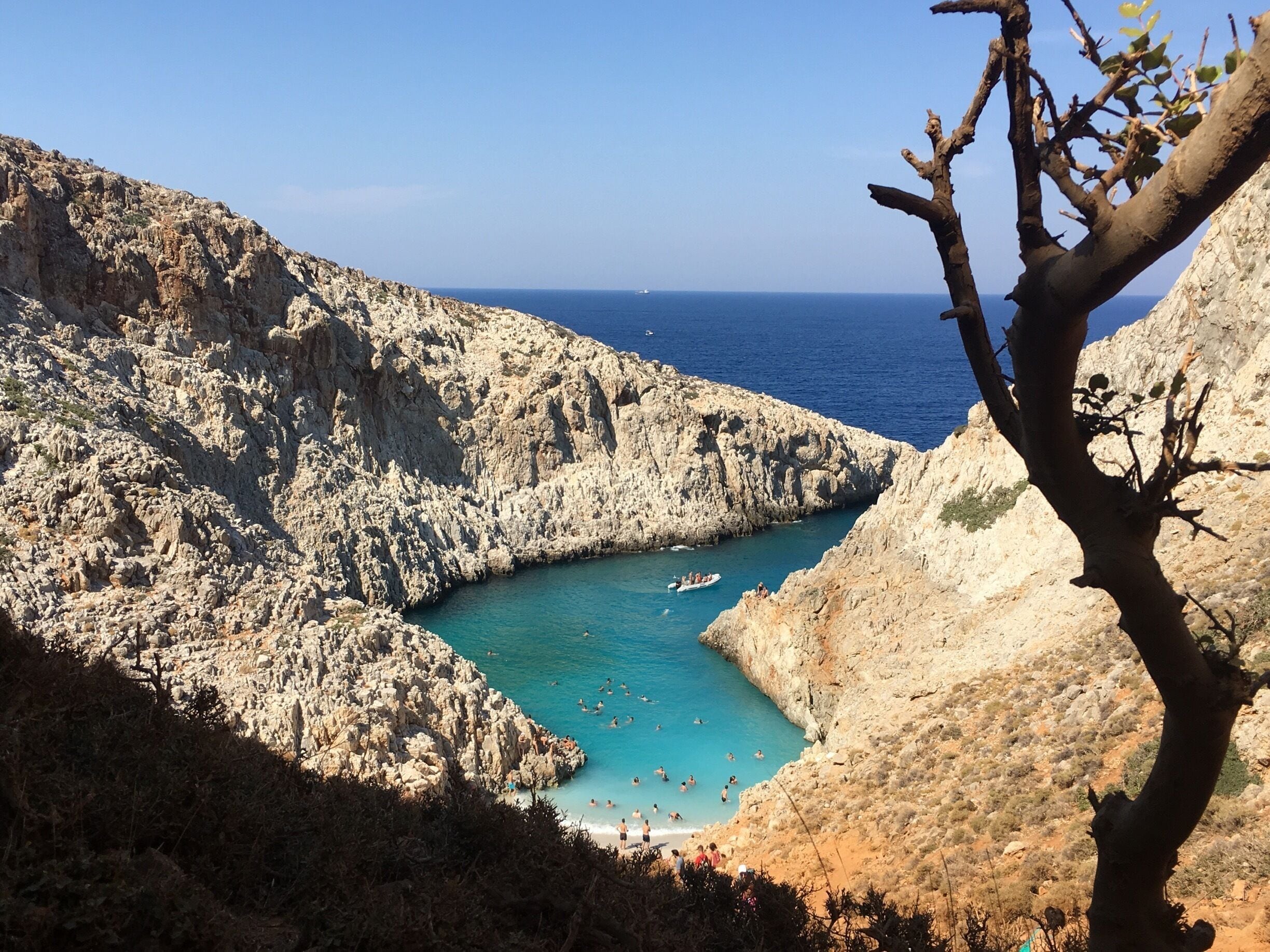 Seitan Limania is a beautiful beach at the north of Chania... the access is not very easy, you have to walk down a steep hill, but the beach worths the effort! 
