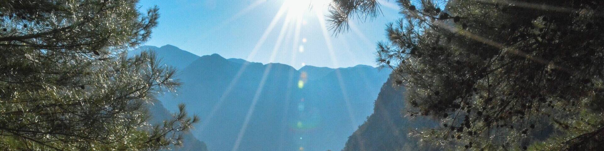 The Samaria Gorge, on the south side of Crete, is Europe's deepest canyon. The hike from the top of the gorge to the sea is about 18 km, and can be completed in about four hours.