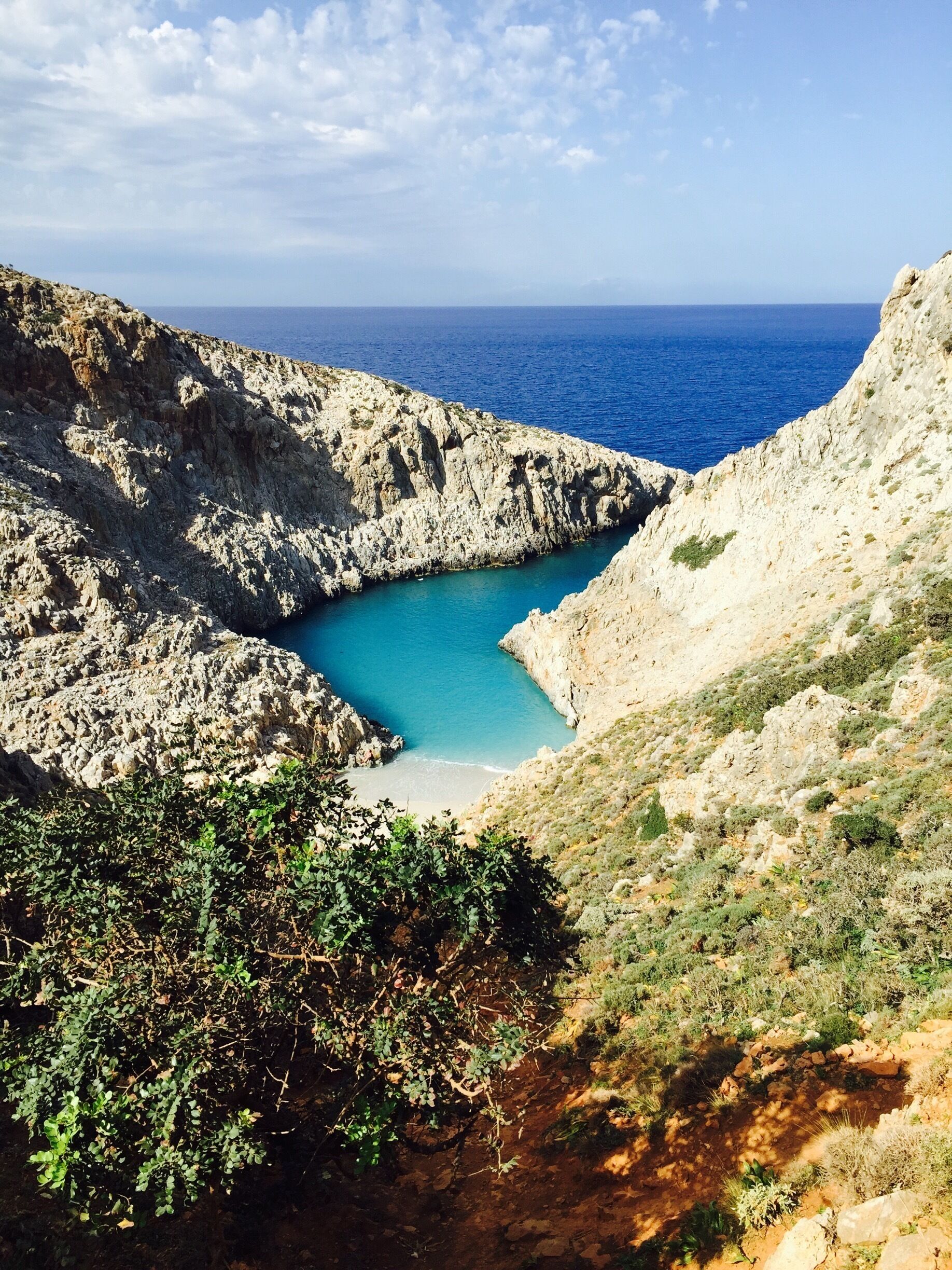 Beautiful little lagoon with a quiet beach. Seitan Limania Beach -Chania, Crete, Greece 